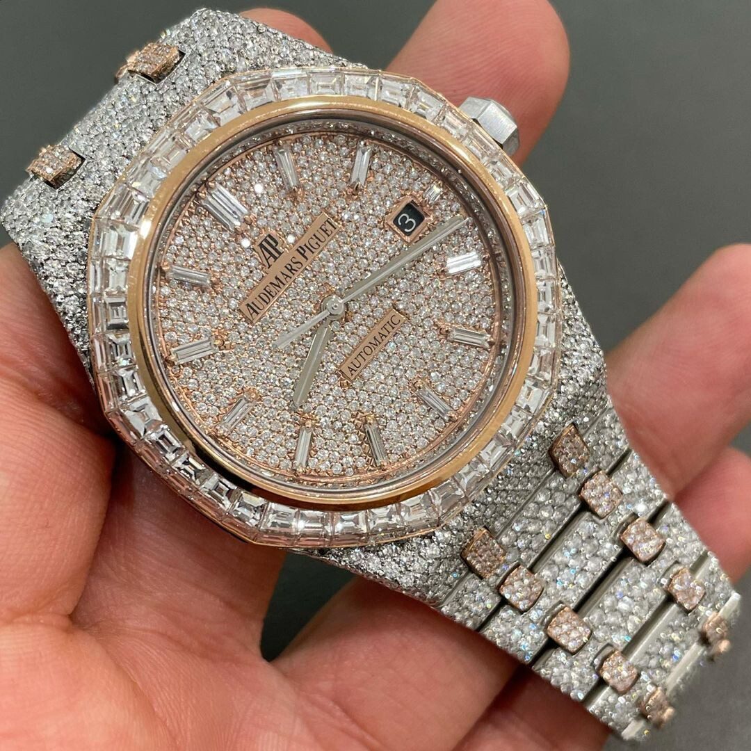 Audemars Piguet Moissanite Diamond Iced Out Bust Down Watch (Pass Diamond Tester)