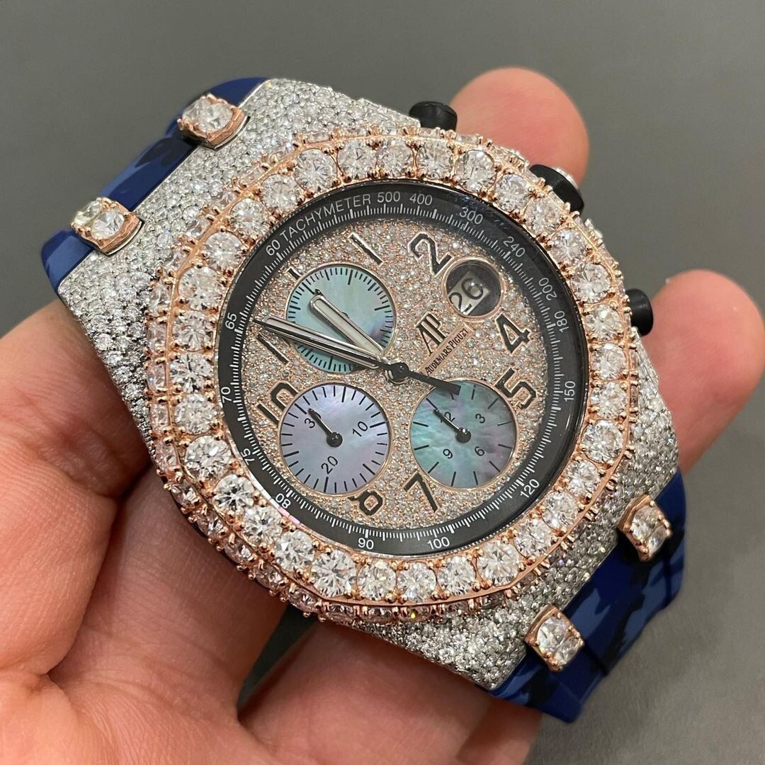 Audemars Piguet Moissanite Diamond Iced Out Bust Down Watch (Pass Diamond Tester)