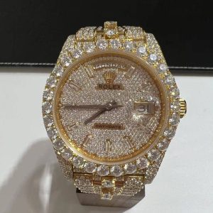Iced Out VVS Moissanite Diamond Rolex Bust Down Luxury Watch (Pass Diamond Tester)