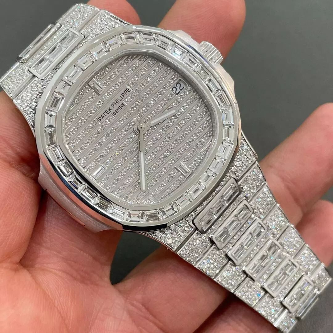 Iced Out VVS Moissanite Diamond Patek Philippe Bust Down Luxury Watch (Pass Diamond Tester)