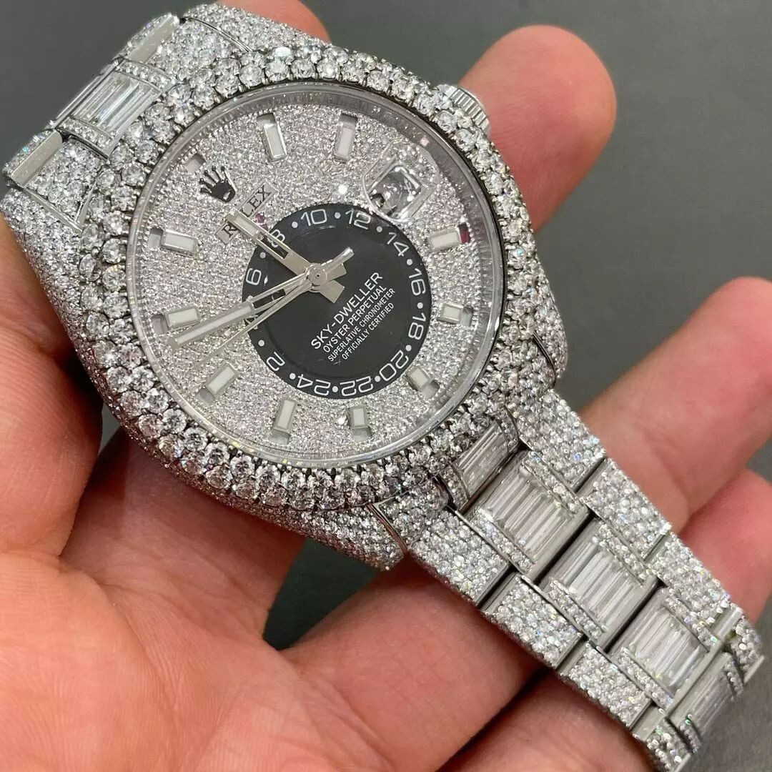 Iced Out VVS Moissanite Diamond Rolex Bust Down Luxury Watch (Pass Diamond Tester)