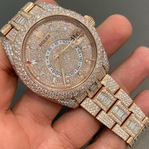 Iced Out VVS Moissanite Diamond Rolex Bust Down Luxury Watch (Pass Diamond Tester)