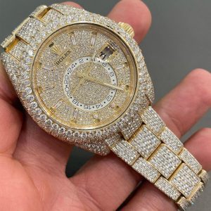 Iced Out VVS Moissanite Diamond Rolex Bust Down Luxury Watch (Pass Diamond Tester)