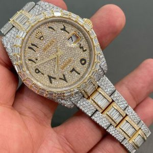 Iced Out VVS Moissanite Diamond Rolex Bust Down Luxury Watch (Pass Diamond Tester)