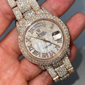 Iced Out VVS Moissanite Diamond Rolex Bust Down Luxury Watch (Pass Diamond Tester)