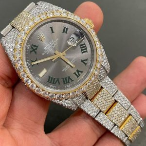 Iced Out VVS Moissanite Diamond Rolex Bust Down Luxury Watch (Pass Diamond Tester)